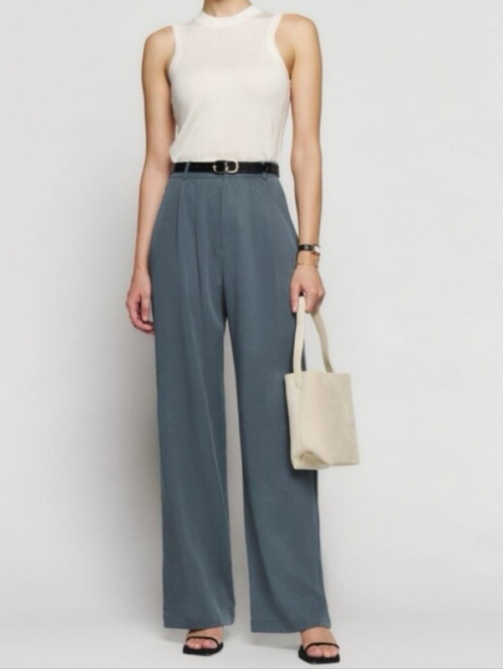 Reformation Mason Wide Leg Trouser 100% Tencel Size 8